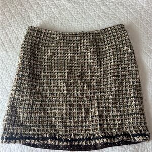 Nine West Black and Brown Tweed Mini Skirt